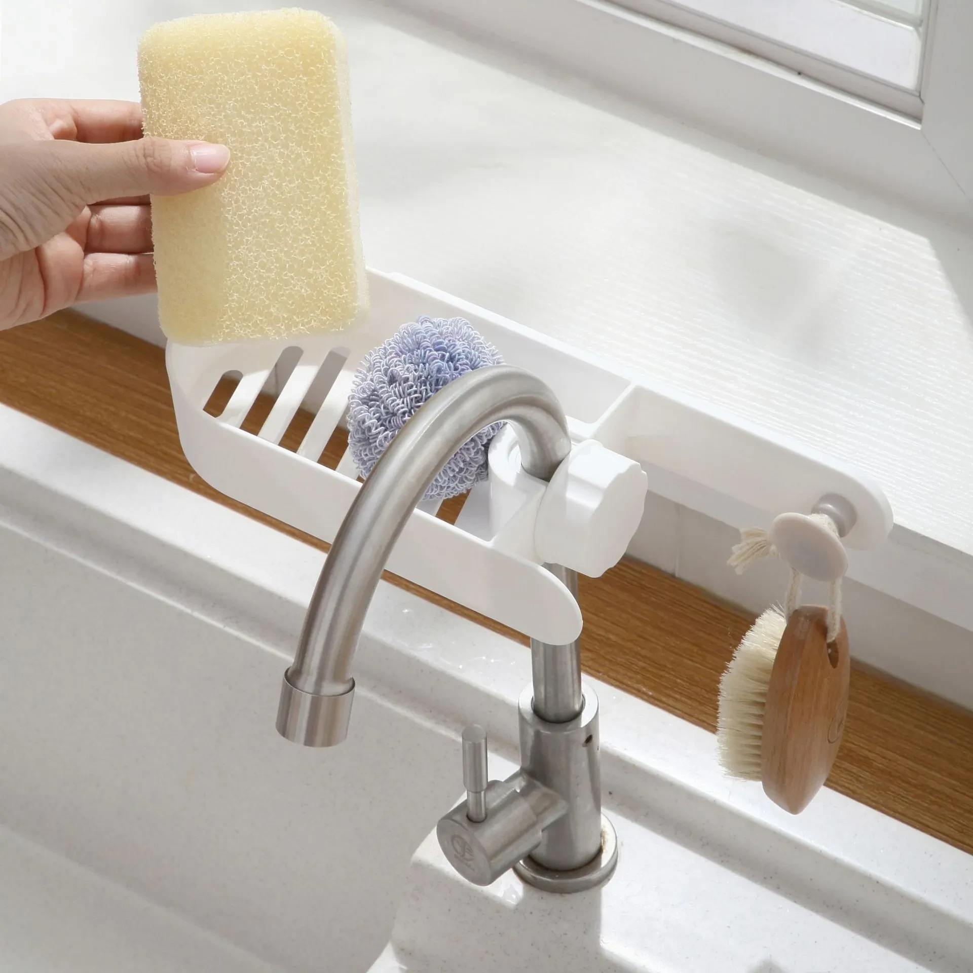Punch-free Sink Storage Rack For Home Kitchen