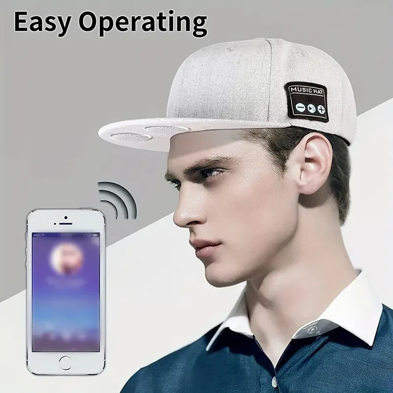 LIFEBEE Wireless Speaker Baseball Cap, Volume Control Smart Hat with Open-back On-Ear Headphone, Sports & Exercise Compatible with Cellphones, Adjustable Music Hat for Adults, Rechargeable Lithium Battery-Polymer, Gift Idea for Men/Women/Boys/Girls