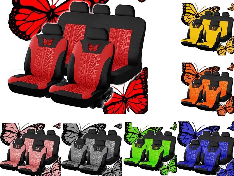 Auto Seat Covers Car Truck SUV Van Universal Protectors Polyester Butterfly