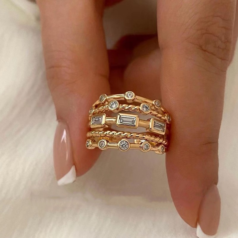 Stainless Steel 18K Gold Plated Sun Ring