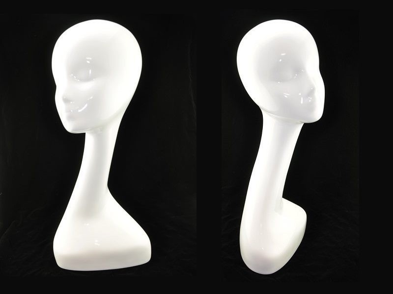 Clearance Sale 51cm Female Mannequin Head, Fiberglass, Glossy White