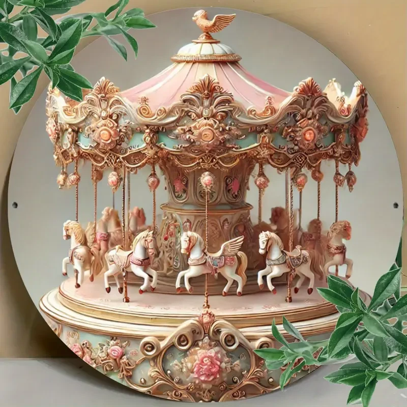 3-Pack Classic Elegant Acrylic Carousel Music Boxes, Vintage Hanging Decor