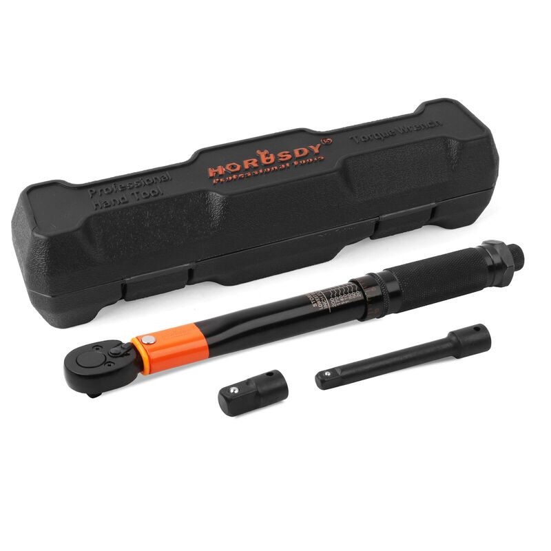 HORUSDY Click Torque Wrench Ratchet Socket Adaptor Extension 1/4" Drive