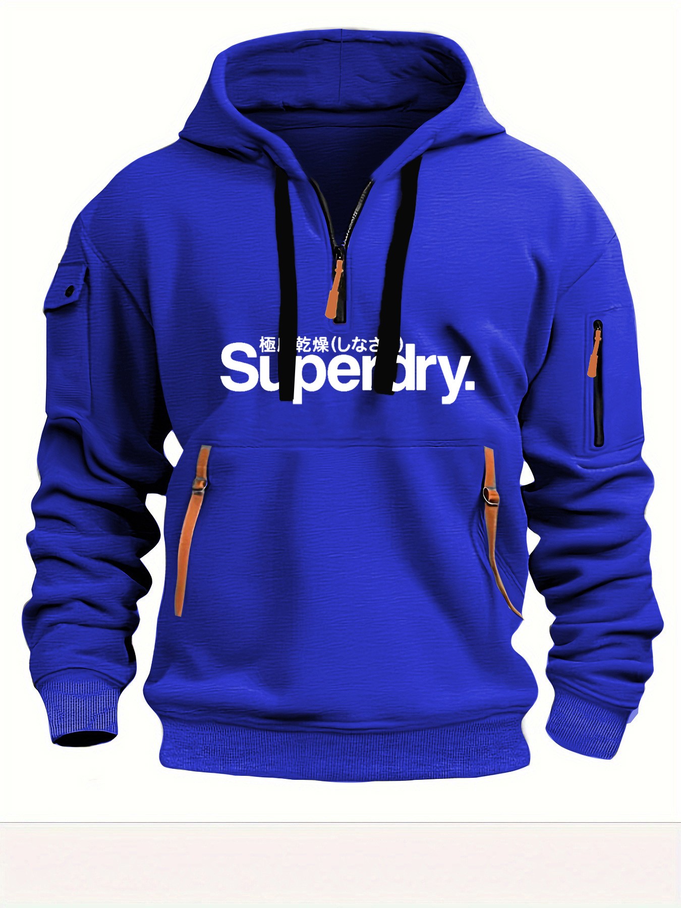 Multi-Pocket Zipper Loose Casual European Size Pullover Hoodie