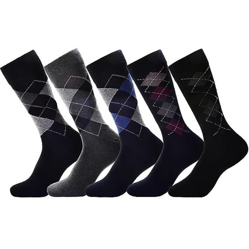 WHOLESALE - (60 Pairs) Crew Socks Business Socks Patterned Socks Mix RANDOM