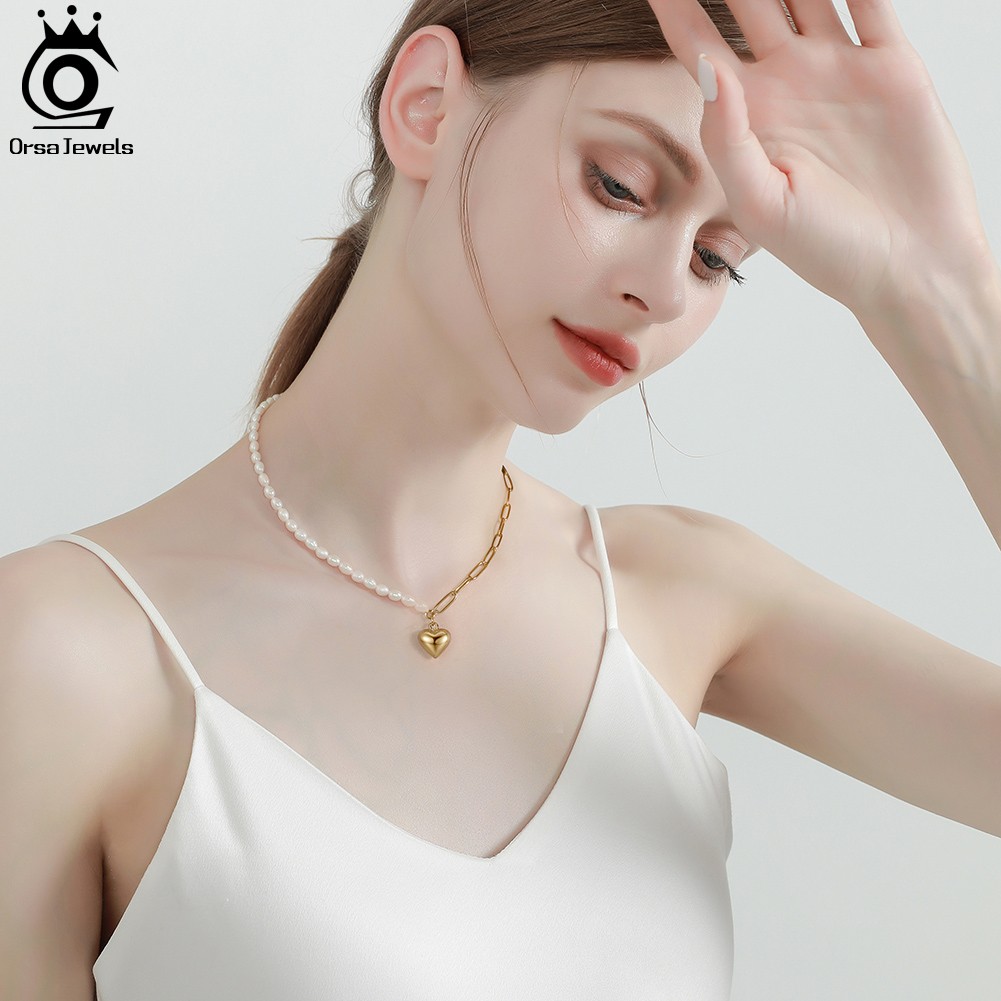ORSA JEWELS 14K Gold Natural Pearl Necklace