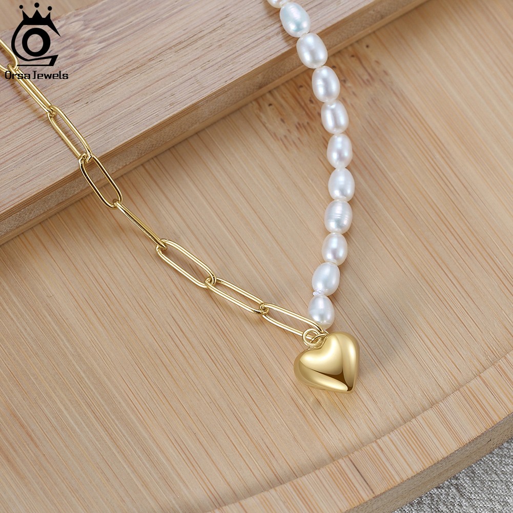 ORSA JEWELS 14K Gold Natural Pearl Necklace
