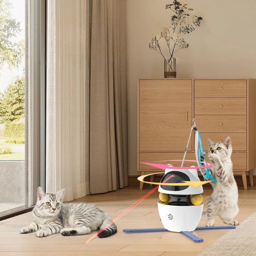 Interactive Cat Toys For Indoor Cats Automatic Kitten Toys Electronic Pet Cat Toys Funny Stick Kitten Self -hi Elastic Rope