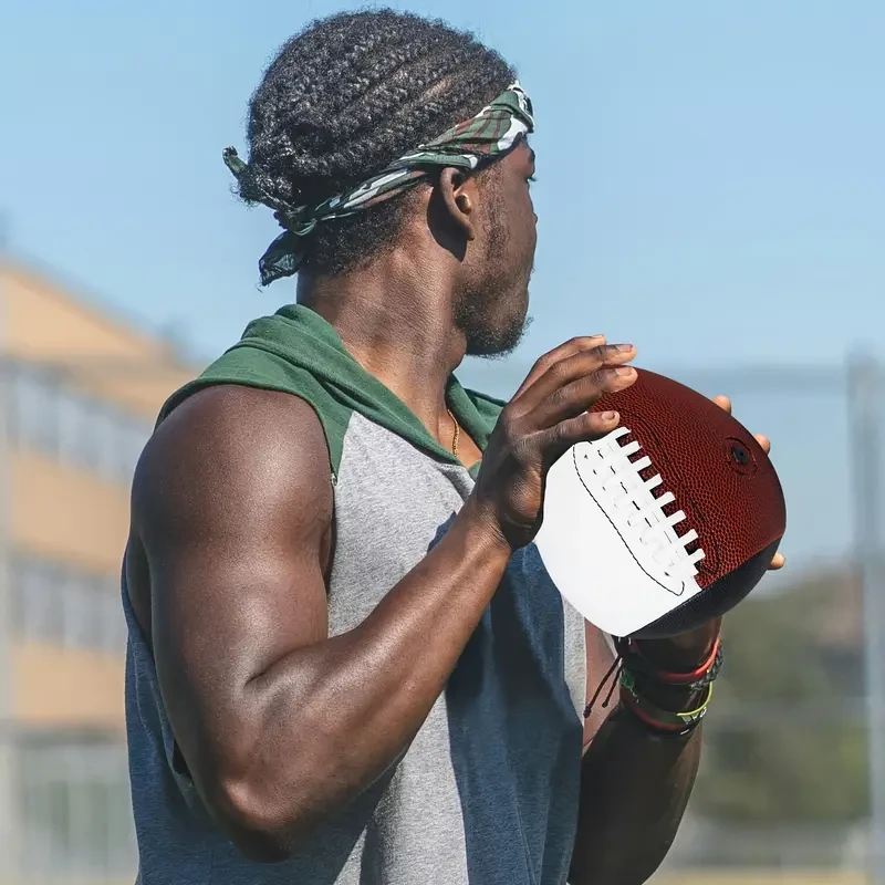 Customizable Autograph Rugby Ball - Official Size 7, Brown & Black | Perfect for Training & Gifts | Enhances Throwing & Catching Skills