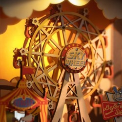 Rolife AMT01 Sunset Carnival Wooden DIY Music Box With LED Puzzle Dollhouse Gift