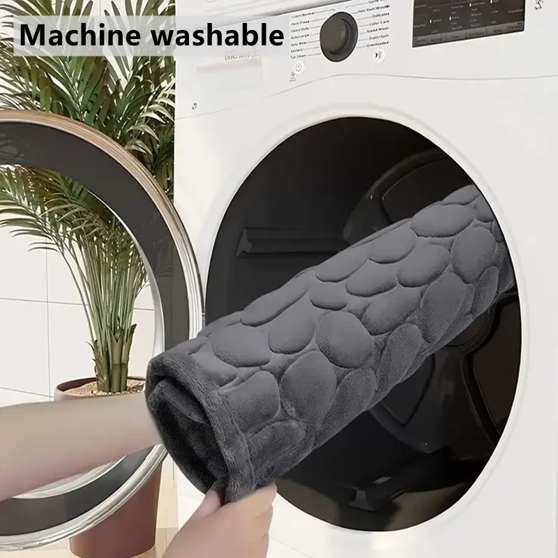 3D Non-Slip Bathroom Mat Cobblestone Embossed Bath Mats
