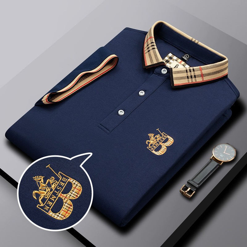 Embroidered Men's Pure Cotton Popsicle Polo Shirt