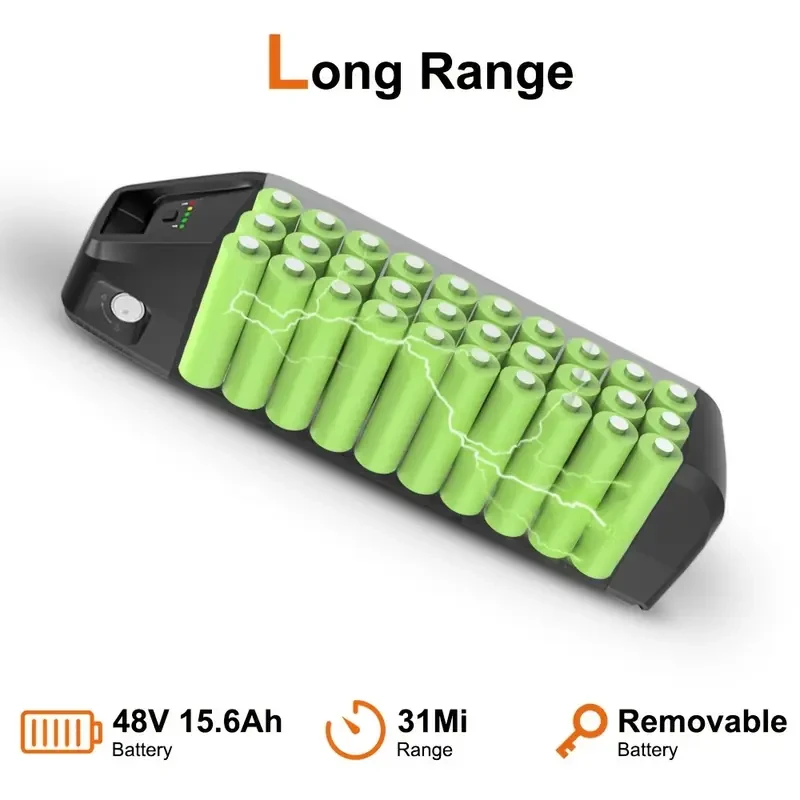 ZYLOYTY V20 Pro Electric Bike - 50.8cm Tire, 500W Rear Motor, Cruiser Style with Removable Rear Seat & Front Shelf, Hydraulic Brakes, Dual Shock Absorption, 15.6AH Battery for 45-50KM Range