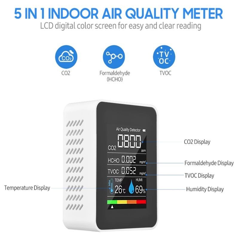 Air Monitor CO2 Detector Greenhouse Warehouse Air Quality Sale NZ Stock Deal