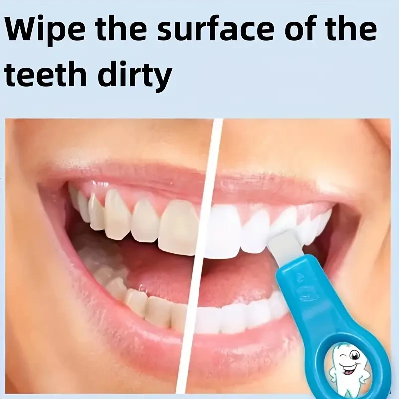 Dental Cleaning Wipes Set, Manual Tooth Stain Remover Brush, Portable Travel Teet