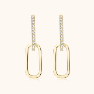 Light Luxury Design Double Ring Moissanite High Sense Niche S925 Silver Tassel Earrings