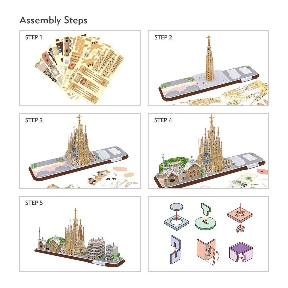 Cubicfun 3D Puzzle CityLine Barcelona