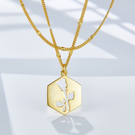 S925 Silver Double-layer Necklace French Style Design