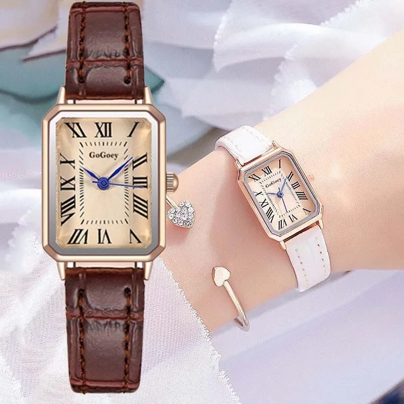 Leather Strap Ladies Quartz Watch