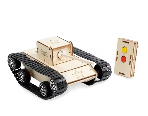 Remote Control Stem Educational Toy Tank Model Technology Experimental Science Wooden Steam DIY Assemble Puzzle Teaching Aids
