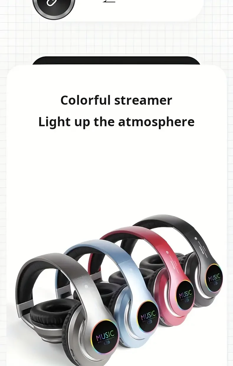 [Upgraded]Wireless Headphones, Wireless Earbuds With Deep Bass, Lightweight Foldable Headphones Built-in Mic, Compatible With3.5mm Audio Cable, Stereo Sound For Travel Work Laptop PC Cellphone. Gaming Headset For Ios Wireless, Christmas Present