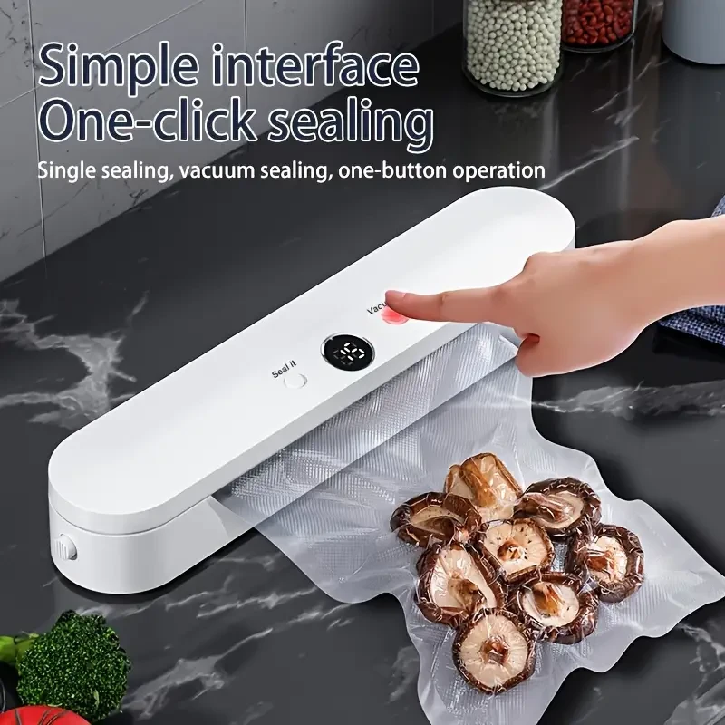 Compact Automatic Vacuum Sealer - 110-130V, US Plug, Ideal for Food & Snack Preservation, Kitchen Essential