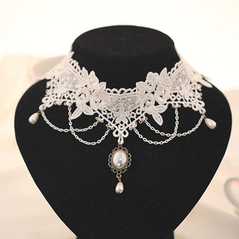 Vintage Tassel Wedding Imitation Pearl Choker