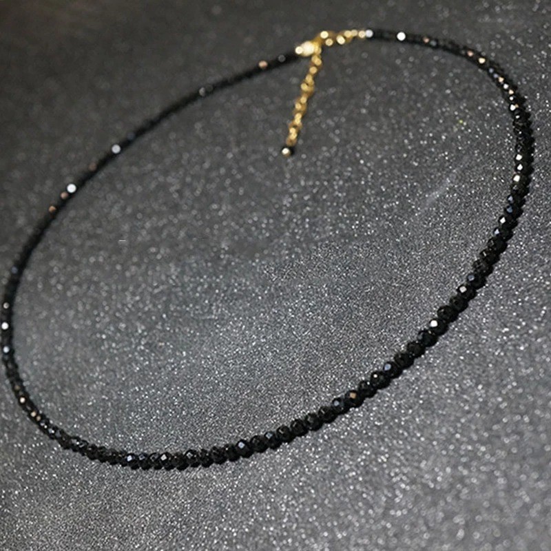 Fashion Simple Black Beads Choker Necklace