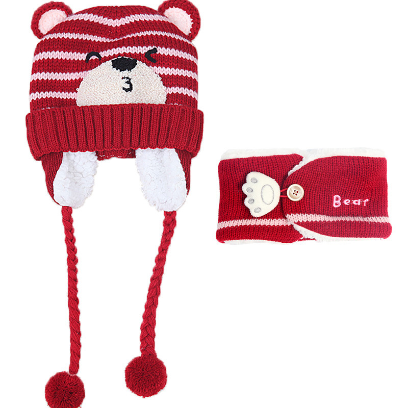Baby Cute Bear Ear Protection And Neck Set