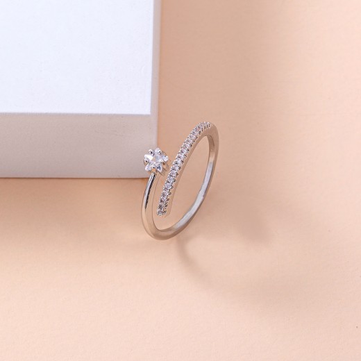 Simple Five-pointed Star Micro-inlaid Zircon Ring Jewelry Ring Accessories