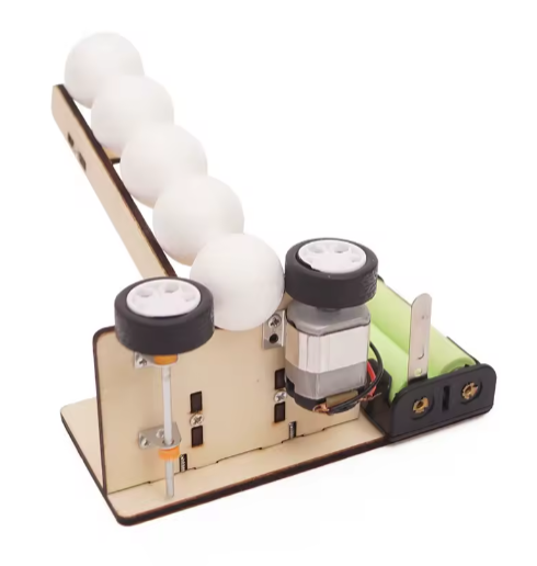 DIY Wooden Puzzle Pitching Machine STEM Toys Technologia Science Experimental Tool Kit Learning Education Games for Kids