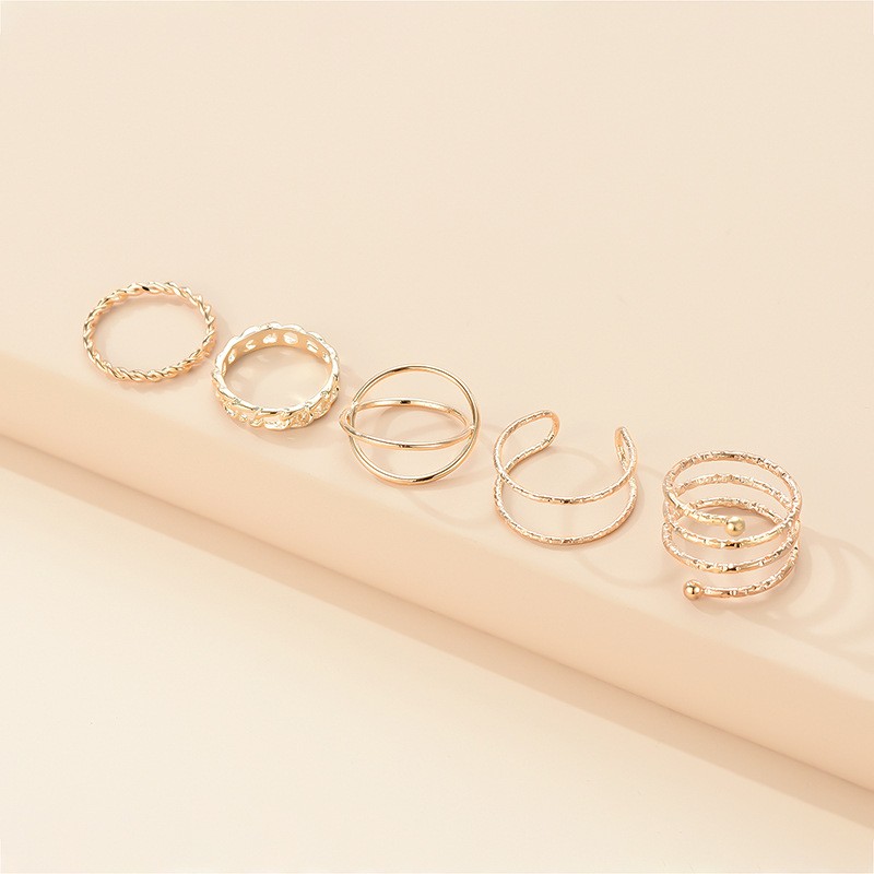 New Gold Ring 8-piece Set Joint Ring Ring Personality