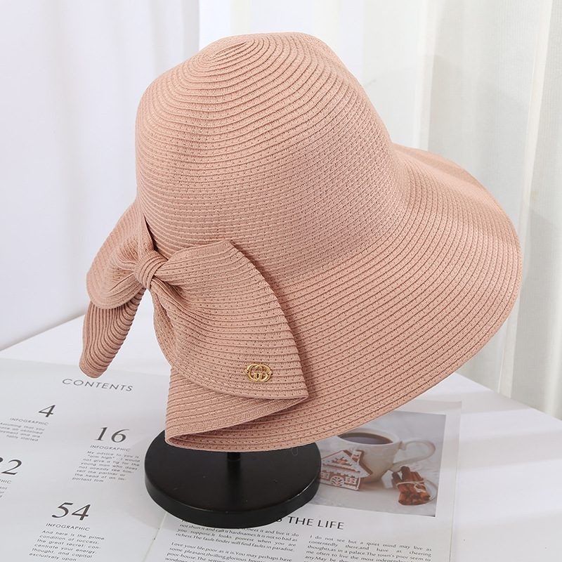 Women Lady Sun Straw Hat Wide Brim Floppy Derby Summer Beach Cap 5 Colours