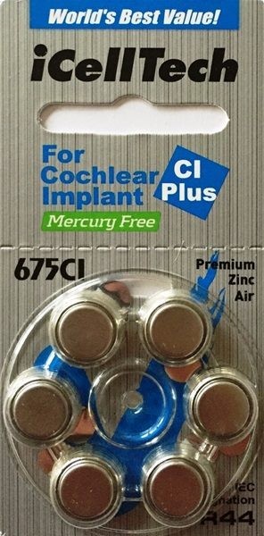 iCellTech 675CI Cochlear Implant Batteries x 60
