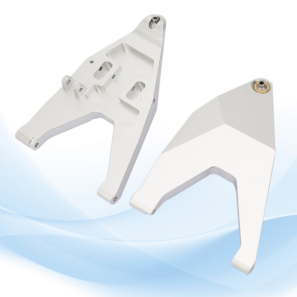 2PCS Metal Front Lower Suspension Arm Pull Rod for TRAXXAS UDR RC Truck Mode l(Silver)