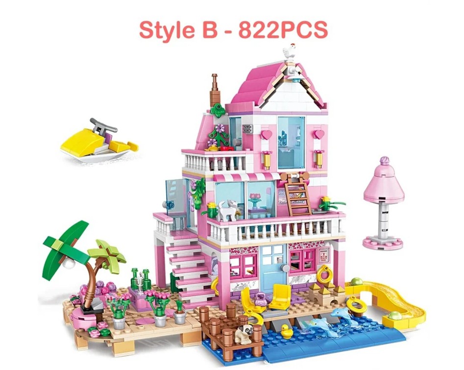 Building Blocks Seaside Villa Dream Castle Tree House House