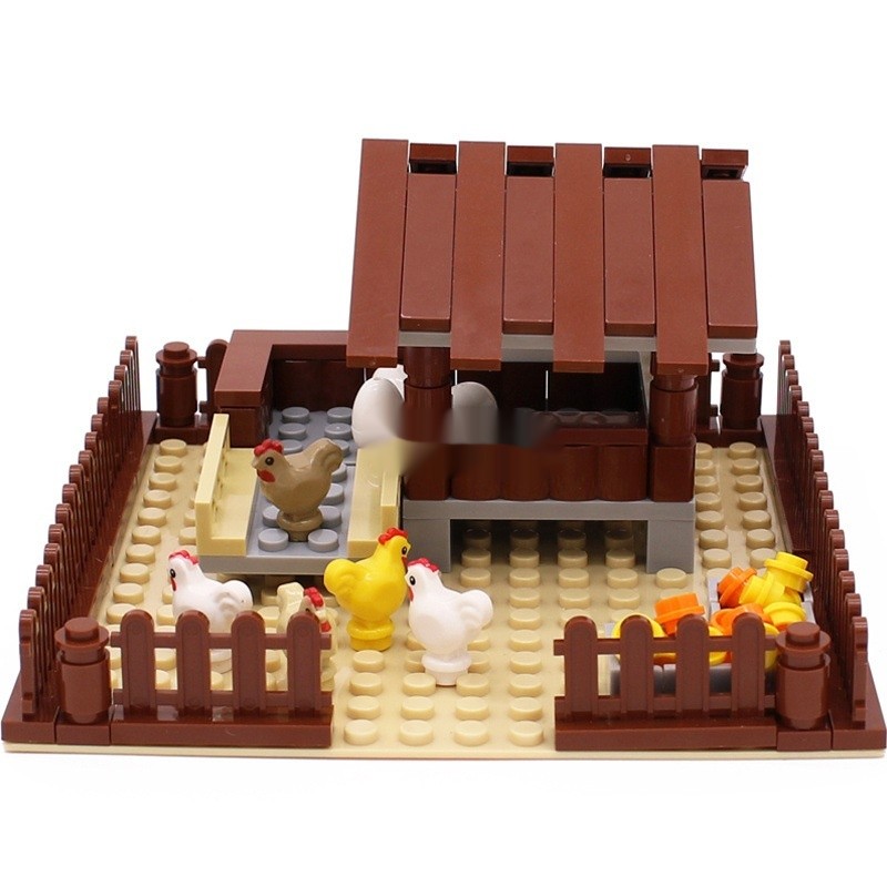 MOC Small Particle Building Blocks Animal Farm Scene Dispersion Accessories Suit