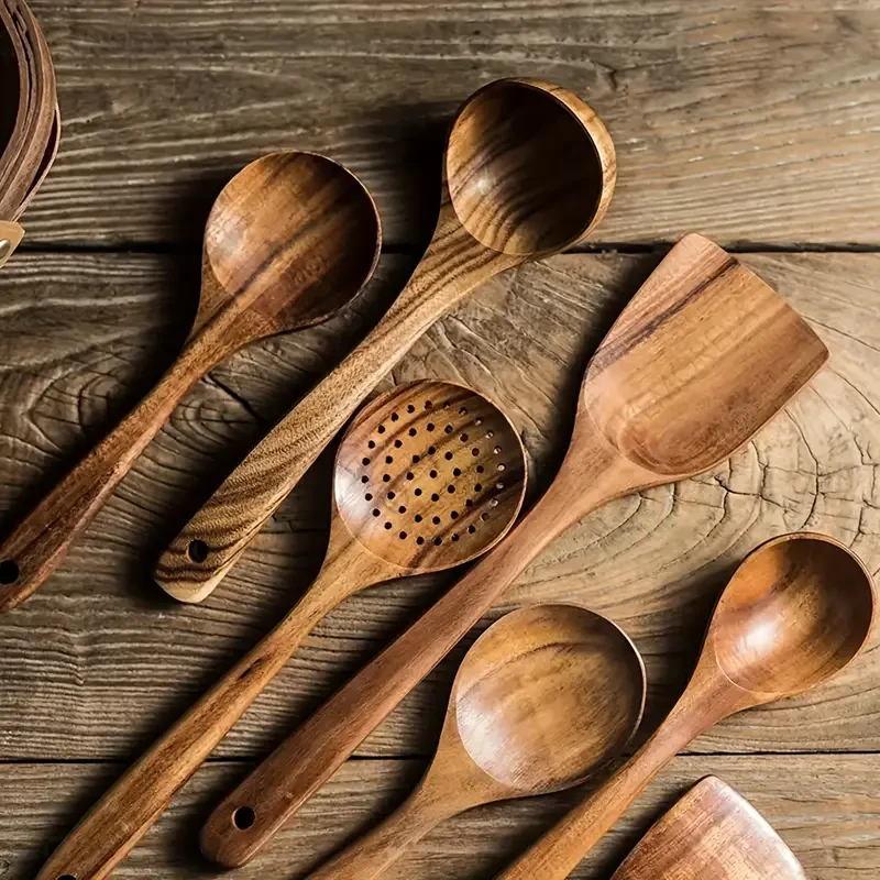 AIUHI 5pcs Wooden Kitchen Utensils Set