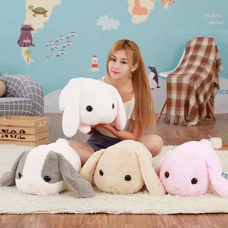 Big Ear Rabbit Pillow Cartoon Plush Head Toy