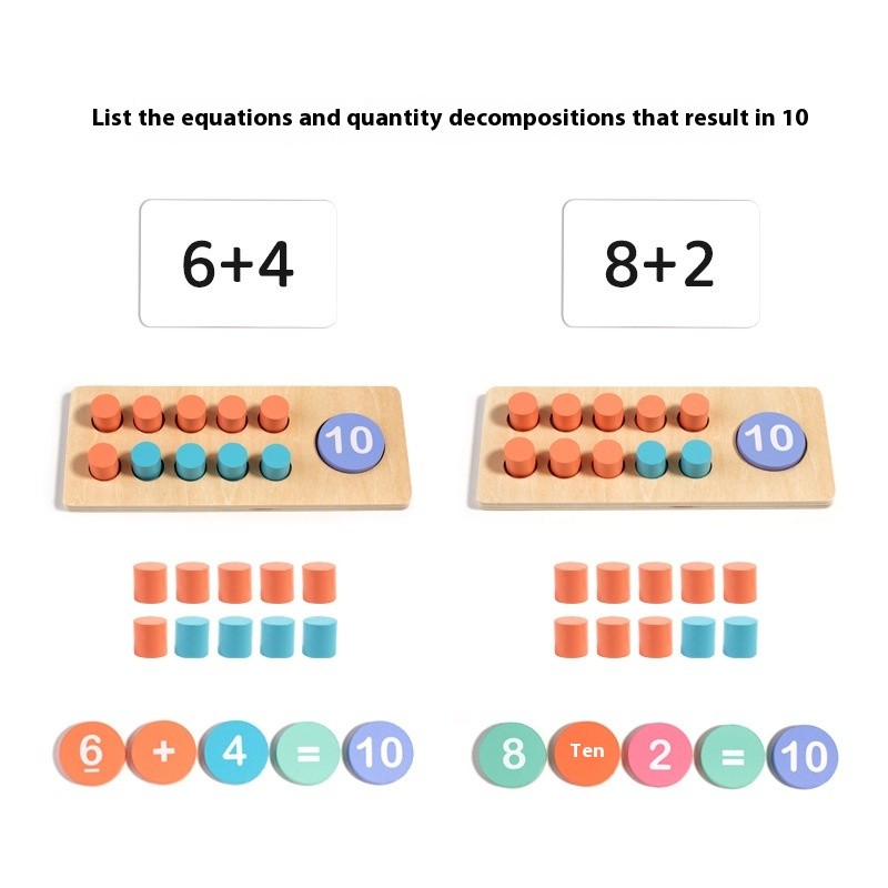 Kindergarten Ten-grid Teaching Aids Addition And Subtraction Count Ten Counter Children's Math Educational Toys