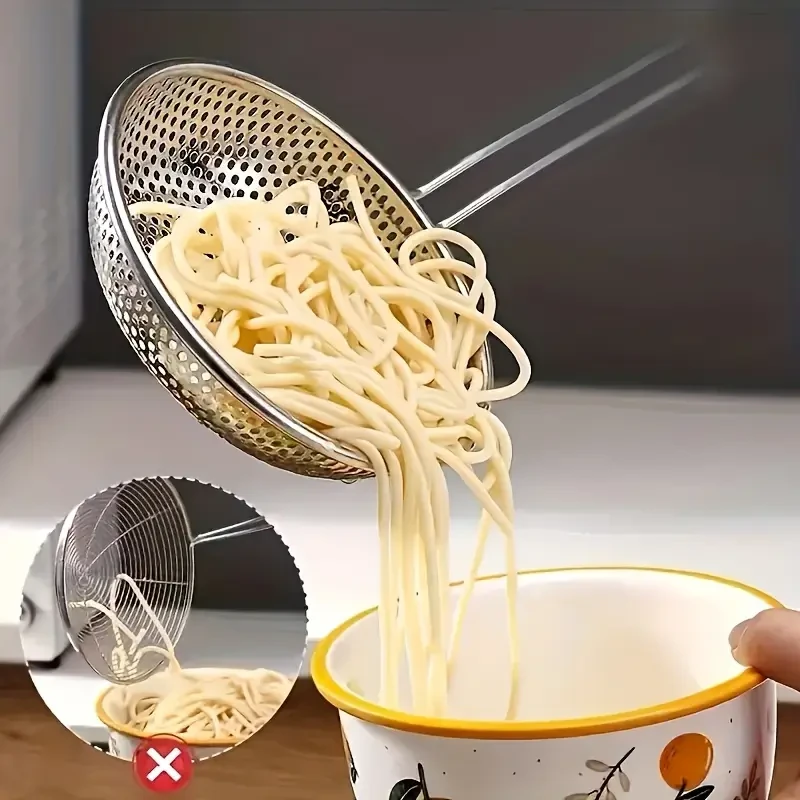WONGIRL Premium Stainless Steel Colander with Wooden Handle
