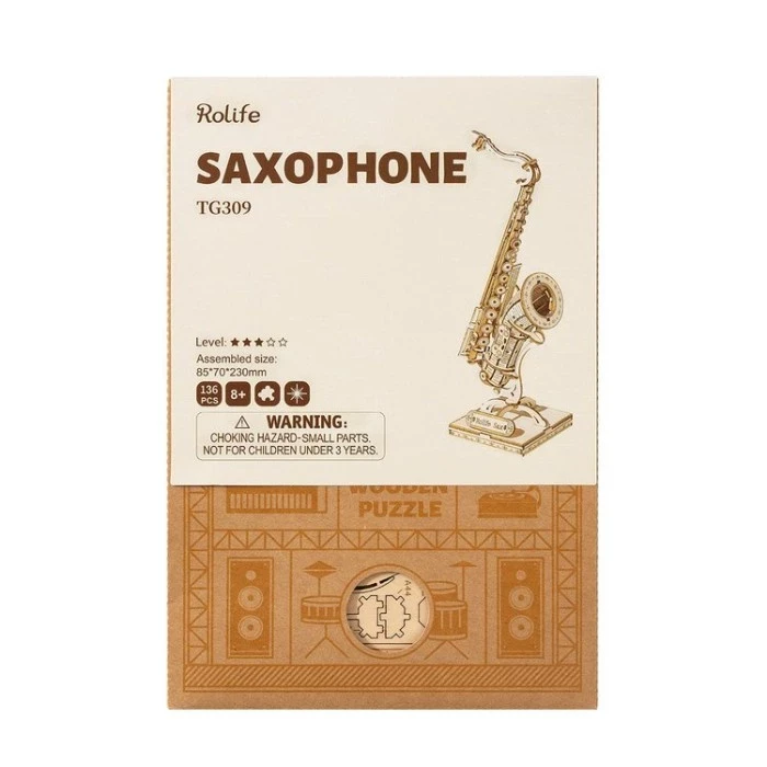 Robotime Robime Robilife Saxophone 3D Wooden Puzzle TG309 Hobby And Toys Collection