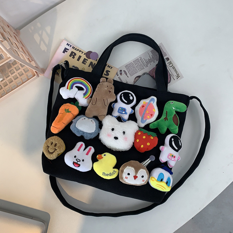 Fashion Girls Cute Ins Students Handheld Shoulder Canvas Crossbody Bag