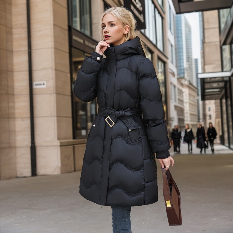 Below The Knee Cotton Clothes Women's Mid-length Down Cotton-padded Jacket