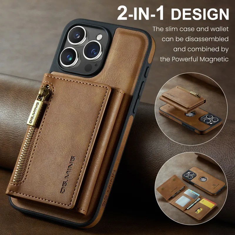 Magnetic Wireless Charger Phone Case with Card Holder