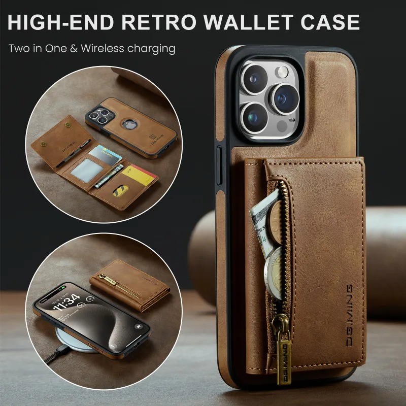 Magnetic Wireless Charger Phone Case with Card Holder