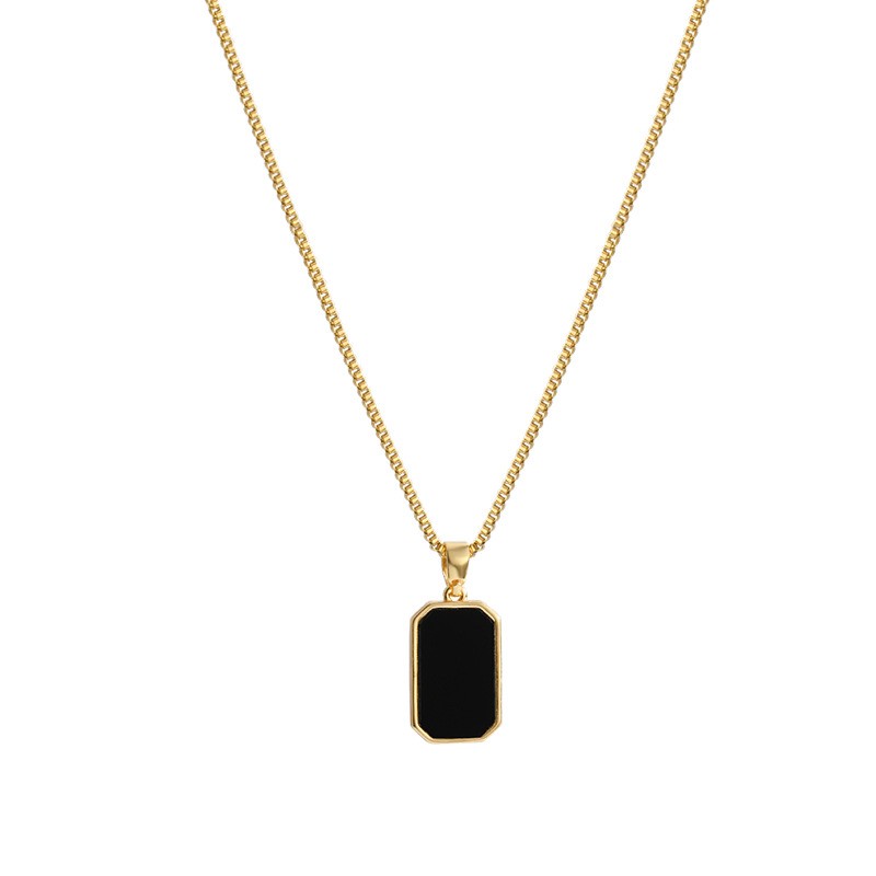 316L Stainless Steel New Square Natural Pendant Necklace