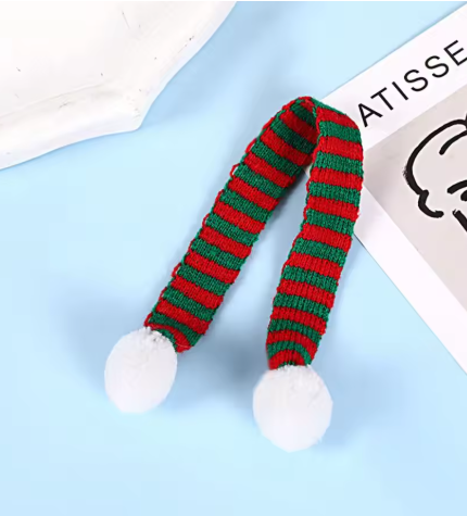 1Pc Red And White Mini Christmas Scarf Christmas Stripes Red Wine Bottle Knit Scarf Doll Cover Xmas Party Decoration Cover 2024