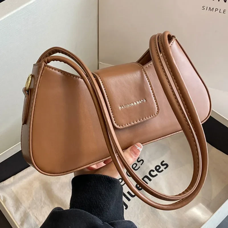 Popular All-match Shoulder Underarm Bag Casual Simple Baguette Bag