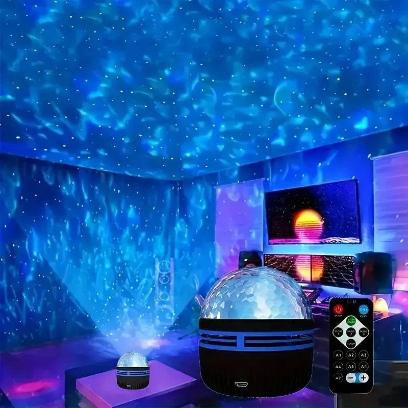 Galaxy LED Night Light - Multicolor RGB USB Desk Lamp with Remote & Button Control,